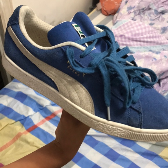 Blue and white pumas size 9 men  used in good used - Picture 1 of 1